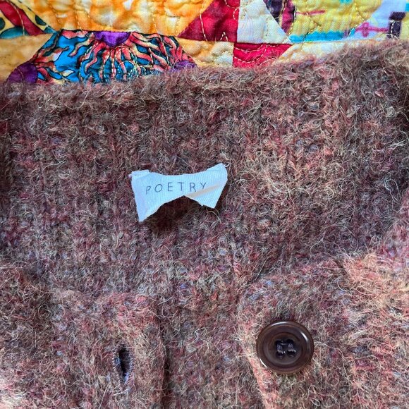 Poetry Alpaca Wool Peruvian Cotton Knit Earth-Tones Copper Vest Cardigan - Picture 2 of 6